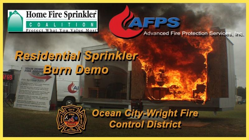 Residential sprinkler burn demonstration